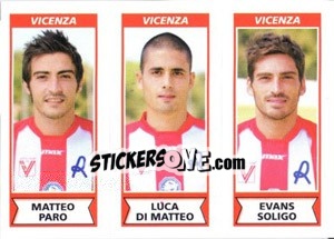 Sticker Matteo Paro / Luca Di Matteo / Evans Soligo - Calciatori 2010-2011 n. 643 - Panini