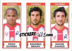 Cromo Diego Oliveira / Edoardo Braiati / Davide Gavazzi - Calciatori 2010-2011 - Panini