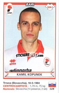 Cromo Kamil Kopunek (Bari) - Calciatori 2010-2011 - Panini