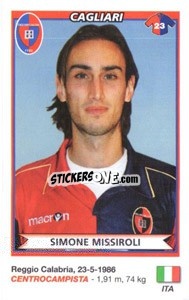 Cromo Simone Missiroli (Cagliari) - Calciatori 2010-2011 - Panini