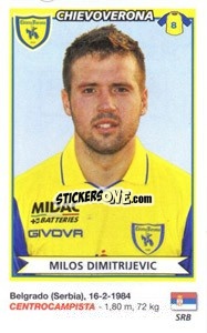 Sticker Milos Dimitrijevic (Chievo Verona) - Calciatori 2010-2011 - Panini