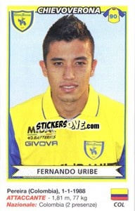 Sticker Fernando Uribe (Chievo Verona) - Calciatori 2010-2011 n. A26 - Panini