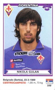 Cromo Nikola Gulan (Fiorentina) - Calciatori 2010-2011 - Panini