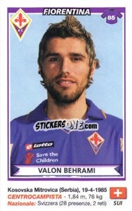 Cromo Valon Behrami (Fiorentina) - Calciatori 2010-2011 - Panini