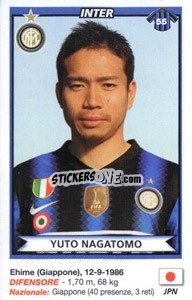 Cromo Yuto Nagatomo (Inter) - Calciatori 2010-2011 - Panini