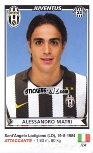 Figurina Alessandro Matri (Juventus) - Calciatori 2010-2011 - Panini