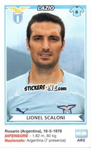 Sticker Lionel Scaloni (Lazio) - Calciatori 2010-2011 n. A45 - Panini