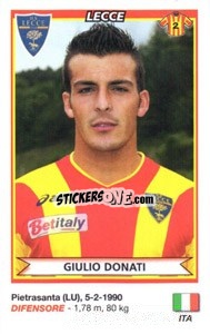 Sticker Giulio Donati (Lecce) - Calciatori 2010-2011 n. A52 - Panini