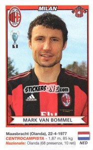 Sticker Mark van Bommel (Milan) - Calciatori 2010-2011 n. A55 - Panini
