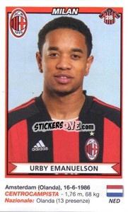 Sticker Urby Emanuelson (Milan) - Calciatori 2010-2011 n. A56 - Panini
