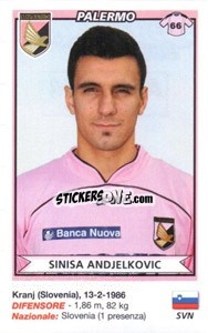 Cromo Sinisa Andjelkovic (Palermo) - Calciatori 2010-2011 n. A63 - Panini