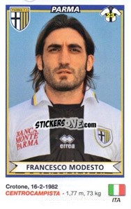 Sticker Francesco Modesto (Parma) - Calciatori 2010-2011 n. A67 - Panini