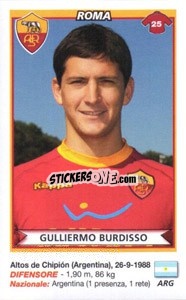 Cromo Guillermo Burdisso (Roma) - Calciatori 2010-2011 - Panini