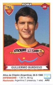Sticker Guillermo Burdisso (Roma) - Calciatori 2010-2011 n. A70 - Panini