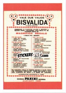 Sticker Bisvalida - Calciatori 2010-2011 - Panini