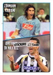 Cromo Edinson Cavani / Antonio Di Natale - Calciatori 2010-2011 - Panini