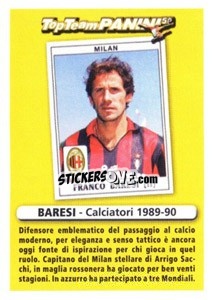 Sticker Difensore - Franco Baresi - Calciatori 2010-2011 n. X3 - Panini
