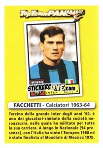 Sticker Difensore - Giacinto Facchetti - Calciatori 2010-2011 n. X4 - Panini