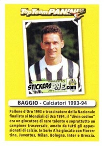 Sticker Attaccante (altri) - Roberto Baggio - Calciatori 2010-2011 n. X17 - Panini