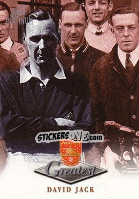 Sticker David Jack - Arsenal Greatest Platinum 1999 - Futera