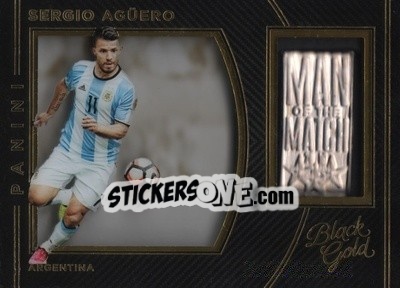 Sticker Sergio Aguero - Black Gold Soccer 2016-2017 - Panini