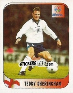 Sticker Teddy Sheringhem - UEFA Euro England 1996 n. 27a - Merlin