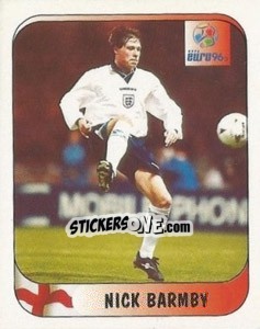 Sticker Nick Barmby - UEFA Euro England 1996 n. 29a - Merlin