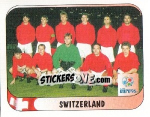 Cromo Switzerland Team - UEFA Euro England 1996 - Merlin