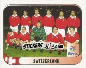 Sticker Switzerland Team - UEFA Euro England 1996 - Merlin