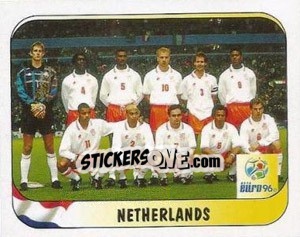 Sticker Netherlands Team - UEFA Euro England 1996 - Merlin