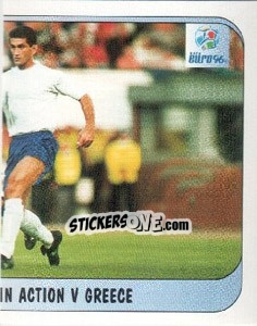 Sticker John Collins in action v Greece - UEFA Euro England 1996 n. 97 - Merlin