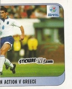 Sticker John Collins in action v Greece - UEFA Euro England 1996 - Merlin
