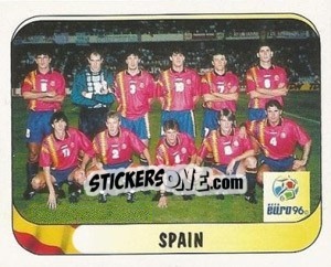 Sticker Spain Team - UEFA Euro England 1996 n. 103a - Merlin