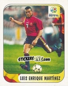 Cromo Luis Enrique Martinez - UEFA Euro England 1996 - Merlin