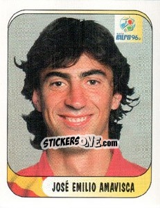 Sticker Jose Emilio Amavisca - UEFA Euro England 1996 - Merlin