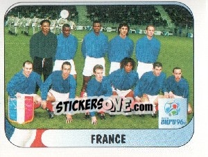 Sticker France Team - UEFA Euro England 1996 - Merlin