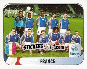 Sticker France Team - UEFA Euro England 1996 - Merlin