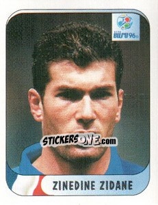 Cromo Zinedine Zidane - UEFA Euro England 1996 - Merlin