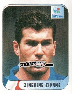 Sticker Zinedine Zidane - UEFA Euro England 1996 n. 155 - Merlin