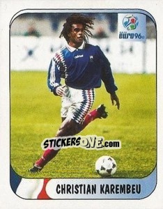 Sticker Christian Karembeu - UEFA Euro England 1996 n. 160a - Merlin
