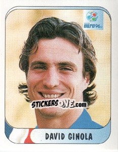 Sticker David Ginola - UEFA Euro England 1996 n. 162 - Merlin