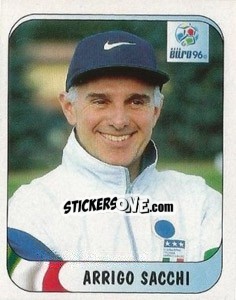 Sticker Arrigo Sacchi - UEFA Euro England 1996 - Merlin