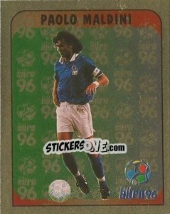 Sticker Paolo Maldini - UEFA Euro England 1996 n. 206a - Merlin