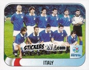 Sticker Italy Team - UEFA Euro England 1996 - Merlin