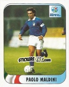 Sticker Paolo Maldini - UEFA Euro England 1996 n. 212a - Merlin