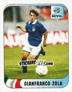 Sticker Gianfranco Zola - UEFA Euro England 1996 n. 221a - Merlin