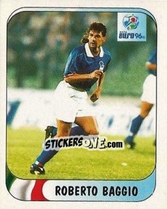 Sticker Roberto Baggio - UEFA Euro England 1996 n. 223a - Merlin