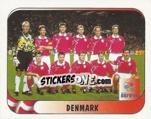 Sticker Denemark Team - UEFA Euro England 1996 n. 283a - Merlin