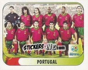 Sticker Portugal Team - UEFA Euro England 1996 - Merlin