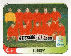 Sticker Turkey Team - UEFA Euro England 1996 - Merlin